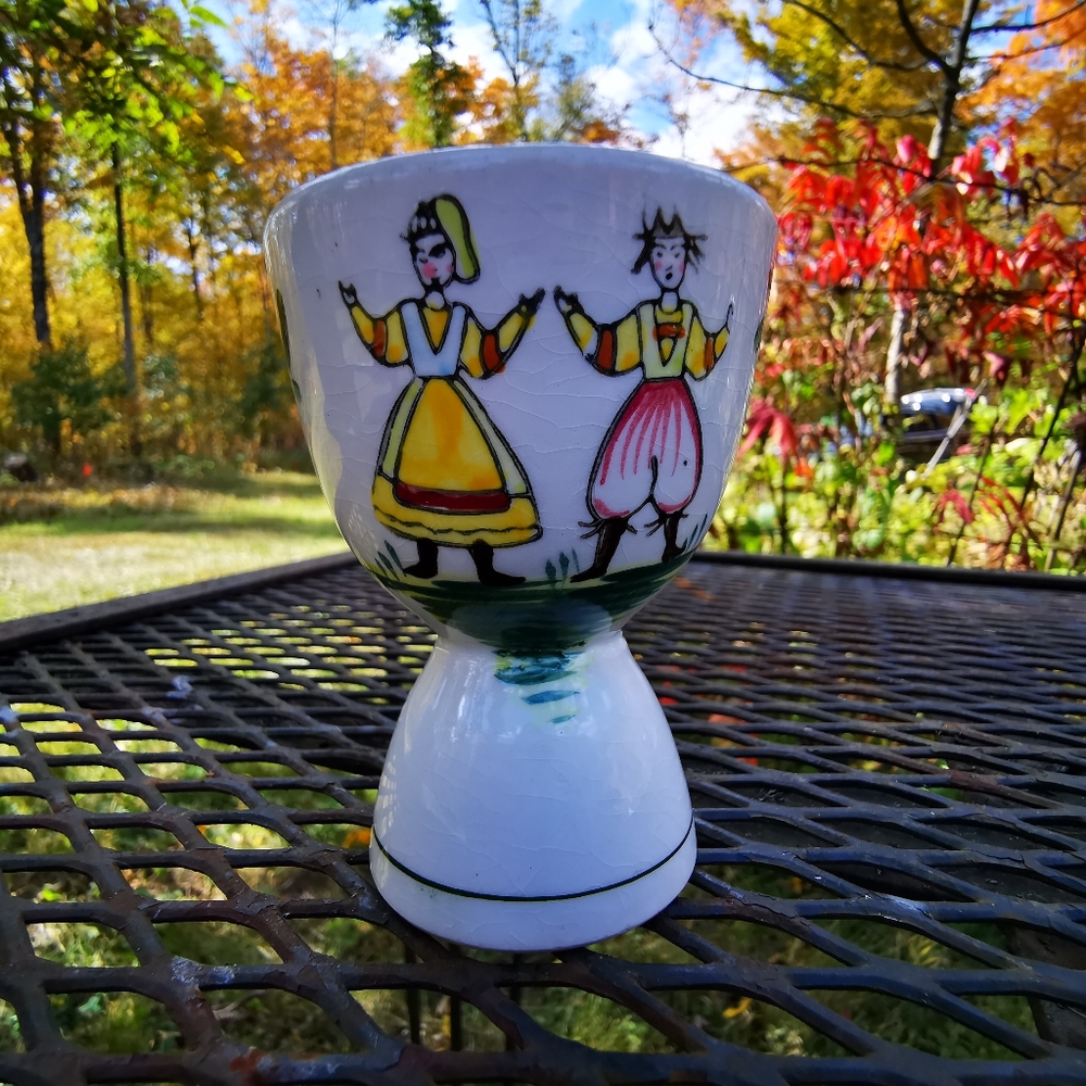 Vintage Japan Double Ended Ceramic Egg Cup